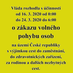 Karanténa na území celé ČR